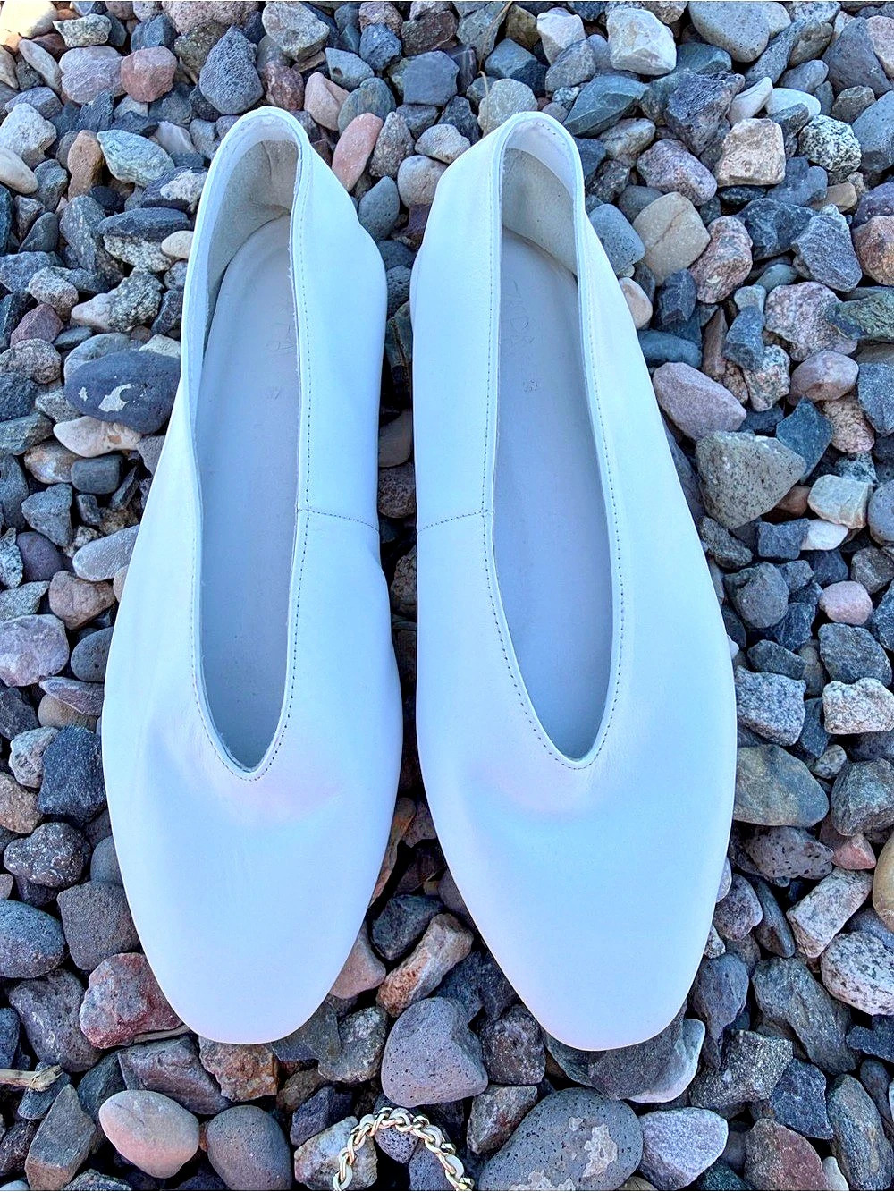 Zara Leather Ballet Flats White EU 37